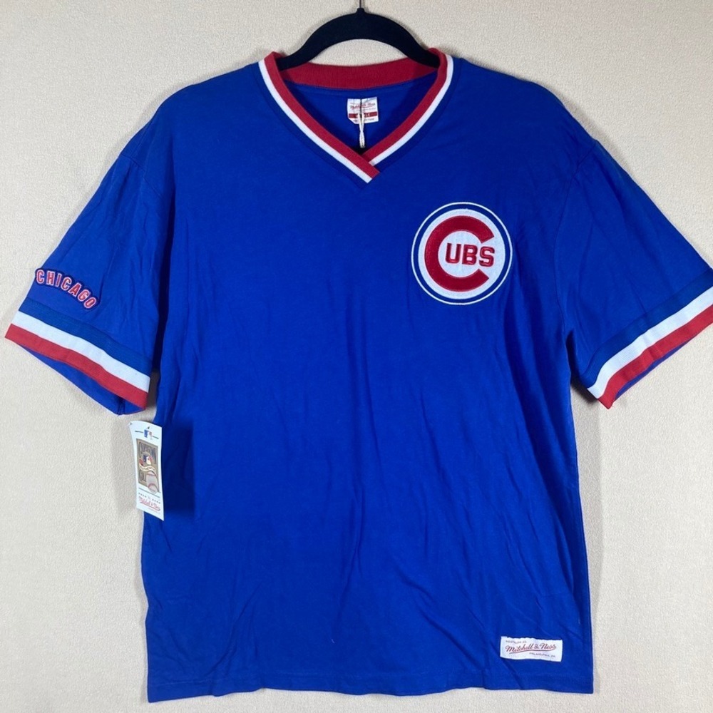NWT Mitchell & Ness Chicago Cubs‎ Cooperstown Collection 2017 T-shirt Large Blue
